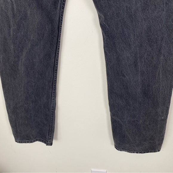 VINTAGE 90s LEVI’S 505 Distressed Black Straight Leg Denim Mom Jeans Size 34 - Picture 4 of 9